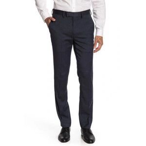 Louis Raphael Men's Slim Fit Dress Pants 36x34 DUSK Straight Mini Herringbone
